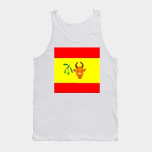 Sporty Spanish Design on White Background Tank Top